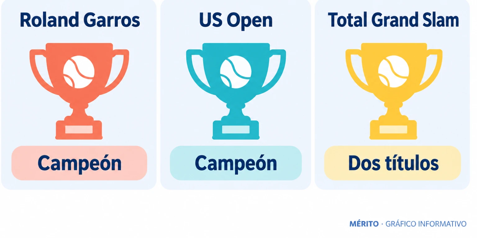 Comparación de los dos títulos de Grand Slam obtenidos por Alexander Zverev durante 2026.